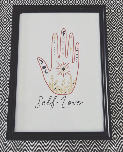 Self Love Boho Boho Hippie Simple Home Wall Decor Print