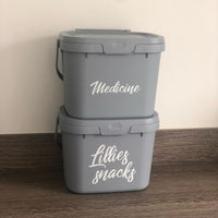 Personalised Custom 4cm Tall Any Wording Recycle Box Caddy Bin Organise Sticker Vinyl Labels - Assorted Fonts (See Second Image)