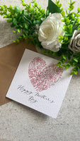 Happy Mothers Day Heart Wreath Mothers Day Cute Funny Humorous Hammered Card & Envelope