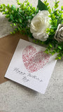 Happy Mothers Day Heart Wreath Mothers Day Cute Funny Humorous Hammered Card & Envelope