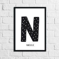 Scandinavian Personalised Name Children's Nursery Bedroom Wall Decor Print