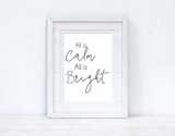 All Is Calm All Is Bright Winter Christmas Seasonal Wall Home Decor Print