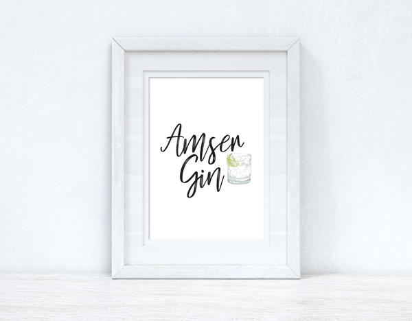 Amser Gin / Gin Time Home Welsh Decor Wall Decor Print