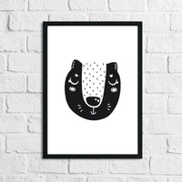 Scandinavian Badger Children's Nursery Room Wall Decor Print