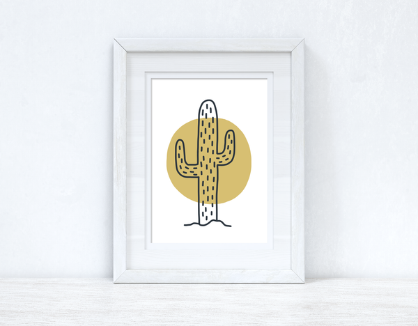 Boho Cactus Circle Home Wall Decor Print