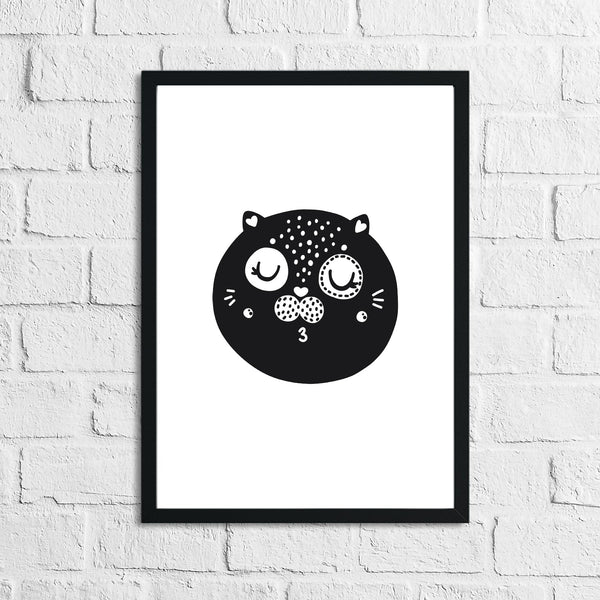 Scandinavian Cat 1 Children's Nursery Room Wall Decor Print