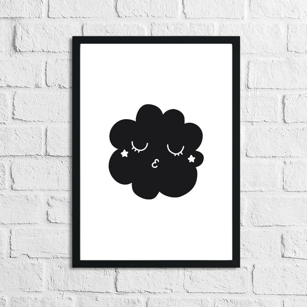 Scandinavian Sleepy Cloud Children's Nursery Room Wall Decor Print