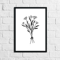 Flower 1 Simple Line Work Bedroom Home Wall Decor Print