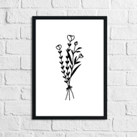 Flower 2 Simple Line Work Bedroom Home Wall Decor Print