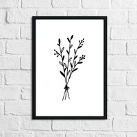 Flower 4 Simple Line Work Bedroom Home Wall Decor Print