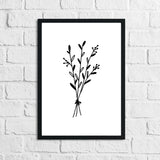 Flower 4 Simple Line Work Bedroom Home Wall Decor Print