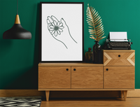 Floral Hand 2022 Boho Hippie Simple Home Wall Decor Print