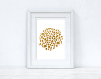 GIRAFFE Print Gold Circle Dressing Room Simple Wall Decor Print