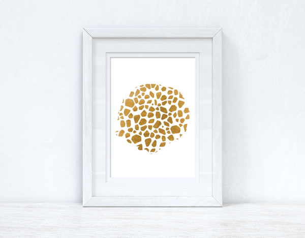 GIRAFFE Print Gold Circle Dressing Room Simple Wall Decor Print