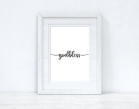 Godbless God Bless Line Bedroom Room Wall Decor Print