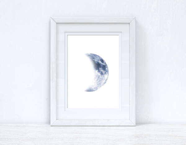 Half Blue Moon Bedroom Home Simple Decor Wall Print