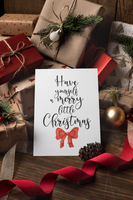 Custom Have Youself A Merry Little Christmas Seasonal Hammered Card & Envelope