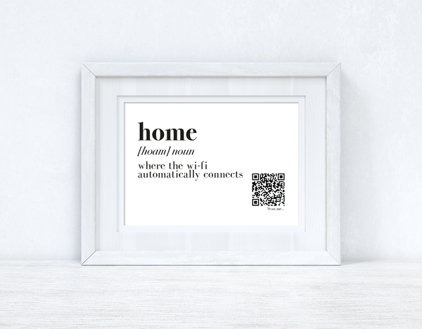 Personalised Home Wifi Definition Wifi QR Scan Home Wall Decor Print