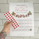 Personalised Name Countdown To Christmas A4 Weight Loss Chart Tracker Print - st. lb Units - Laminated With Stars