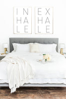 NEW Inhale Exhale Set Of 2 Bedroom Simple Wall Decor Prints