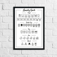 Laundry Guide Simple Wall Decor Print