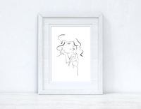 Line Work Woman Face Simple Home Bedroom Dressing Room Wall Decor Print