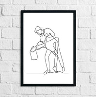 Minimalist Continuous Line Drawing Art Print of Dancing Figure Modern Home Decor