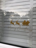 Merry Christmas Santa Sleigh Window Door Vinyl Christmas Sticker