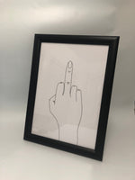 Middle Finger Hand Humorous Funny Bathroom Wall Decor Print