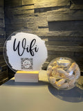 Custom Wifi QR Code Scan Me Painted Acrylic Plaque Sign With Wooden Base