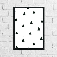 Scandinavian Triangle Pattern Children's Nursery Bedroom Wall Decor Print