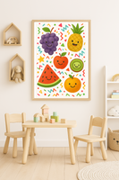 Watercolour 6 Happy Fruits Nursery Children's Room Wall Decor Print