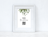 Personalised Wifi It's On The House Greenery Wifi QR Scan Home Wall Decor Print