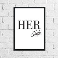 HIS & HER Side Bold Couple Set Of 2 Bedroom Prints