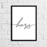 His & Hers Couple Black Set Of 2 Bedroom Prints