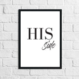 HIS & HER Side Bold Couple Set Of 2 Bedroom Prints