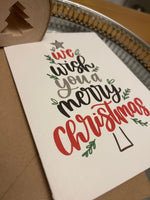 Custom We Wish You A Merry Christmas Seasonal Hammered Card & Envelope