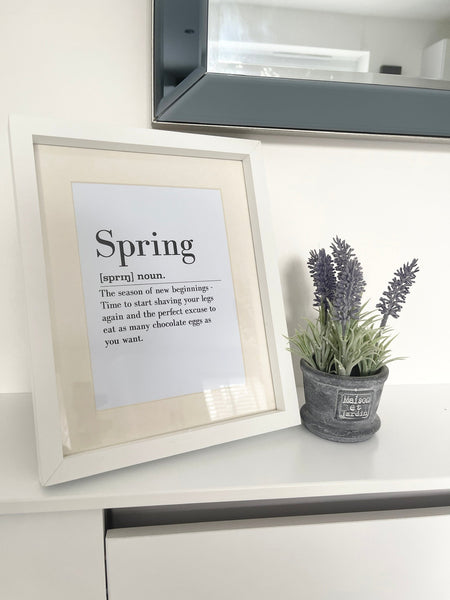 Spring Definition Black 2022 Spring Seasonal Wall Home Decor Print