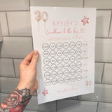 Personalised Name Countdown To Any Birthday Balloons A4 Weight Loss Diet Slimming Chart Tracker Print - st. lb Units - Laminated With Stars