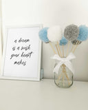 A Dream Is A Wish Black Children's Room Wall Decor Print