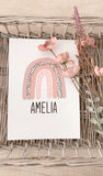 Personalised Earthy Pinks Rainbow Name Boho Children's Room Wall Bedroom Decor Print