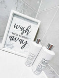 Wash Your Worries Away Marble Bathroom Wall Decor Print