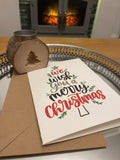 Custom We Wish You A Merry Christmas Seasonal Hammered Card & Envelope