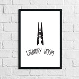 Laundry Room Peg Simple Wall Decor Print