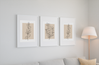 Neutral Botanical Eucalyptus Line Art Set Of 3 Or Single Home Wall Decor Prints - Neutral Wall Art - Prints - Line Art - Beige Decor