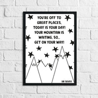 Mountains Children's Room Wall Bedroom Decor Print