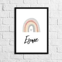 Personalised Rainbow Name Cloud Nursery Children's Room Wall Decor Print