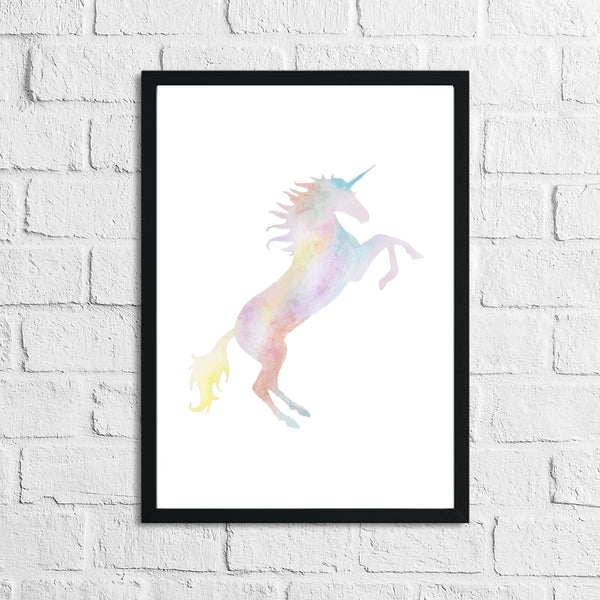 Unicorn Water Colour Children's Room Wall Bedroom Decor Print