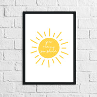 You Are My Sunshine Nursery Children's Room Wall Decor Print